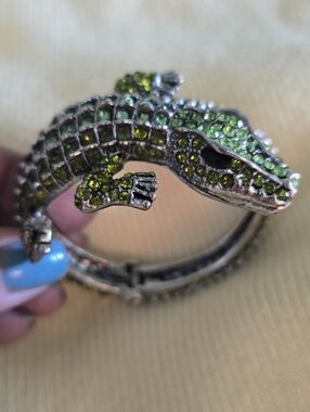 Green Jeweled Alligator Reptile Bangle